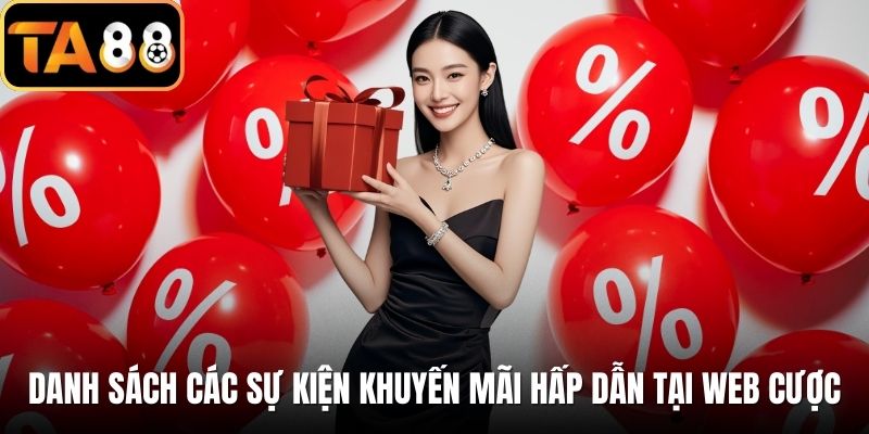 Danh sách các sự kiện khuyến mãi hấp dẫn tại web cược